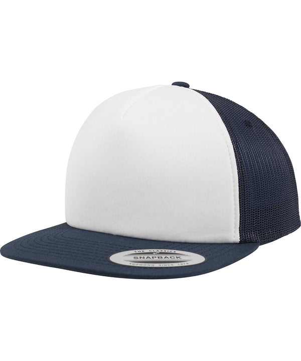 Navy/White/Navy - Foam trucker with white front (6005FW) Caps Flexfit by Yupoong Headwear, Rebrandable Schoolwear Centres