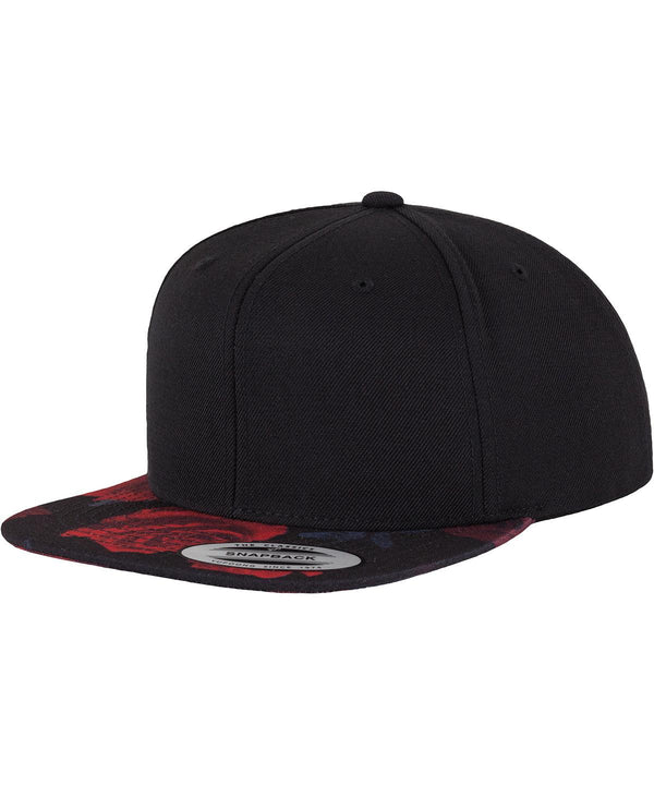 Black/Red - Roses snapback (6089R) Caps Flexfit by Yupoong Headwear, Rebrandable Schoolwear Centres