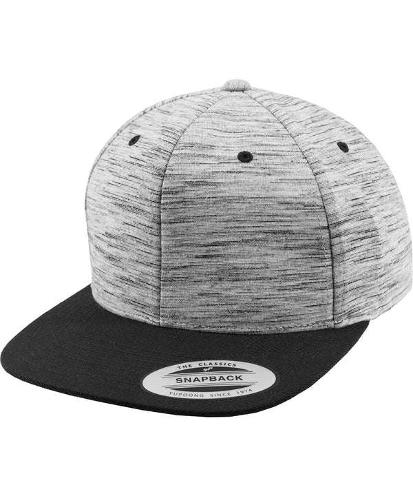 Black/Grey - Stripes melange crown snapback (6089SC) Caps Flexfit by Yupoong Headwear, Rebrandable Schoolwear Centres