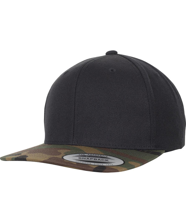 Black/Green Camo - Classic snapback 2-tone camo (6089TC) Caps Flexfit by Yupoong Camo, Headwear, Rebrandable Schoolwear Centres