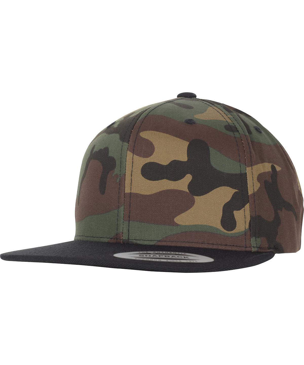 Green Camo/Black - Classic snapback 2-tone camo (6089TC) Caps Flexfit by Yupoong Camo, Headwear, Rebrandable Schoolwear Centres