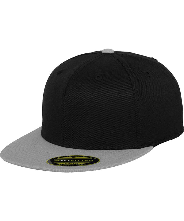 Black/Grey - Premium 210 fitted 2-tone (6210T) Caps Flexfit by Yupoong Headwear, Rebrandable Schoolwear Centres