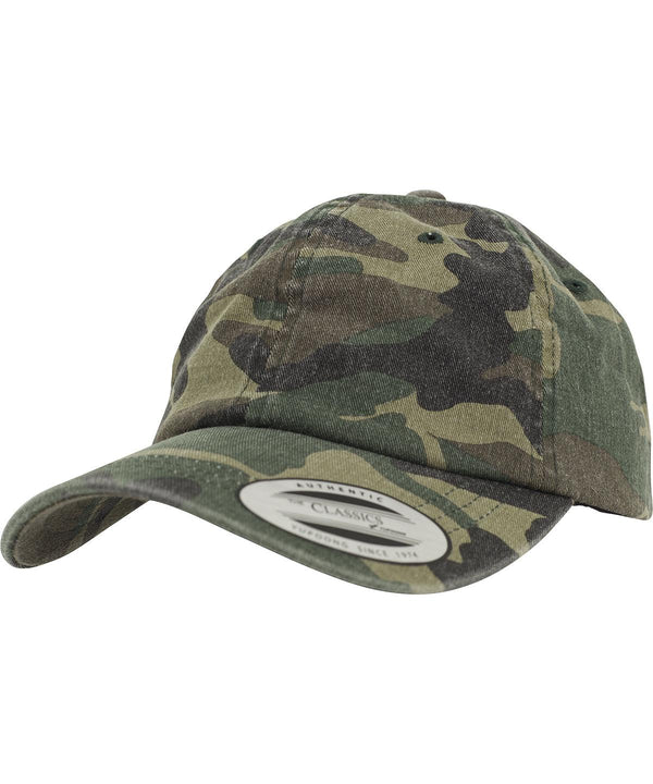 Wood Camo - Low-profile camo washed cap (6245CW) Caps Flexfit by Yupoong Camo, Headwear, Rebrandable Schoolwear Centres