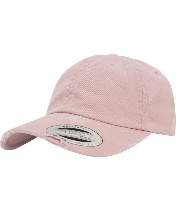 Pink - Low-profile destroyed cap (6245DC) Caps Flexfit by Yupoong Headwear, Rebrandable Schoolwear Centres