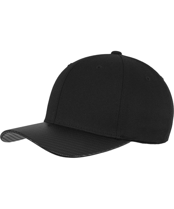 Black/Carbon - Carbon Flexfit (6277CA) Caps Flexfit by Yupoong Headwear, Rebrandable Schoolwear Centres