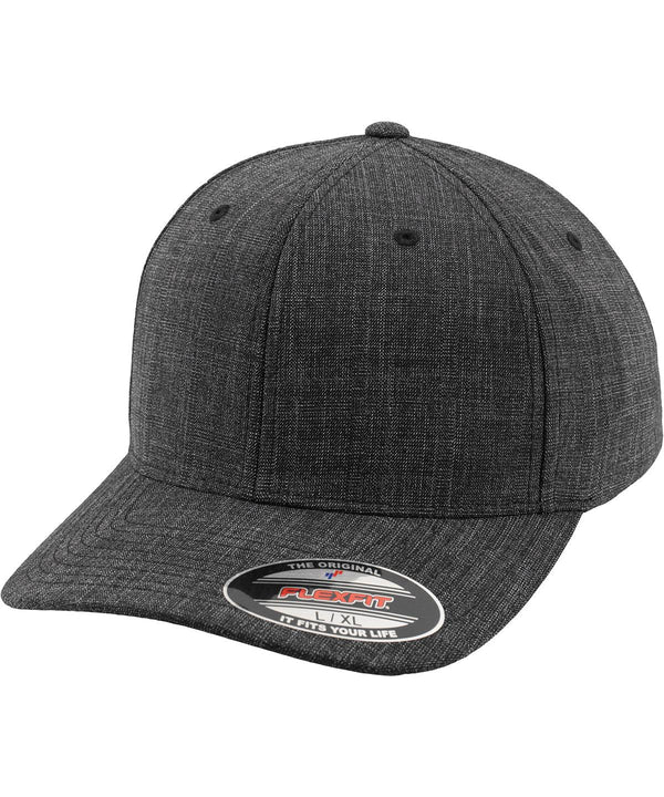 Black - Fine melange Flexfit (6277FM) Caps Flexfit by Yupoong Headwear, Rebrandable Schoolwear Centres