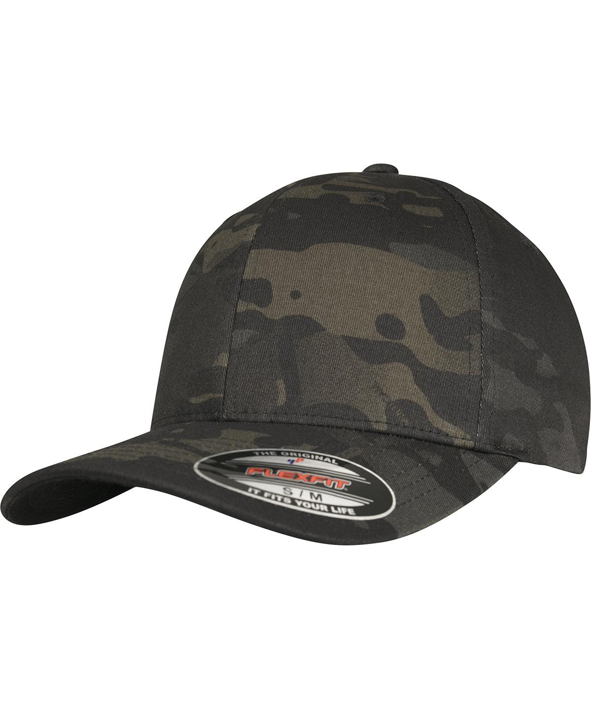 Black Multicam - Flexfit Multicam® (6277MC) Caps Flexfit by Yupoong Camo, Headwear, New Colours for 2023 Schoolwear Centres