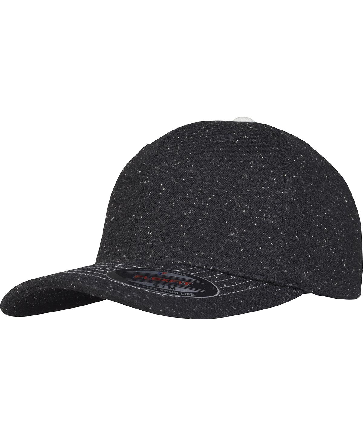 Black - Flexfit piqué dots (6277PD) Caps Flexfit by Yupoong Headwear Schoolwear Centres