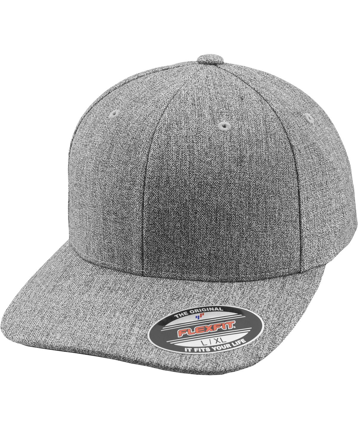 Heather Grey - Plain span Flexfit (6277PS) Caps Flexfit by Yupoong Headwear Schoolwear Centres