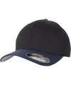 Black/Navy - Flexfit woolly combed 2-tone (6277T) Caps Flexfit by Yupoong Headwear Schoolwear Centres