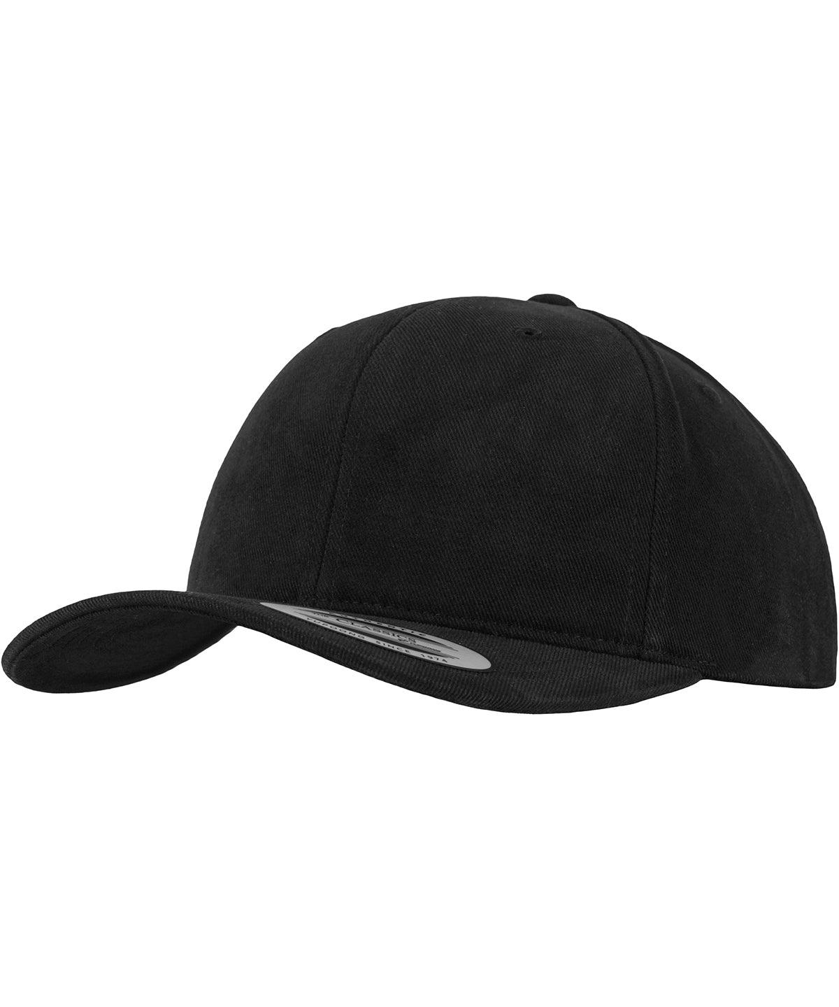 Black - Brushed cotton twill mid-profile (6363V) Caps Flexfit by Yupoong Headwear Schoolwear Centres