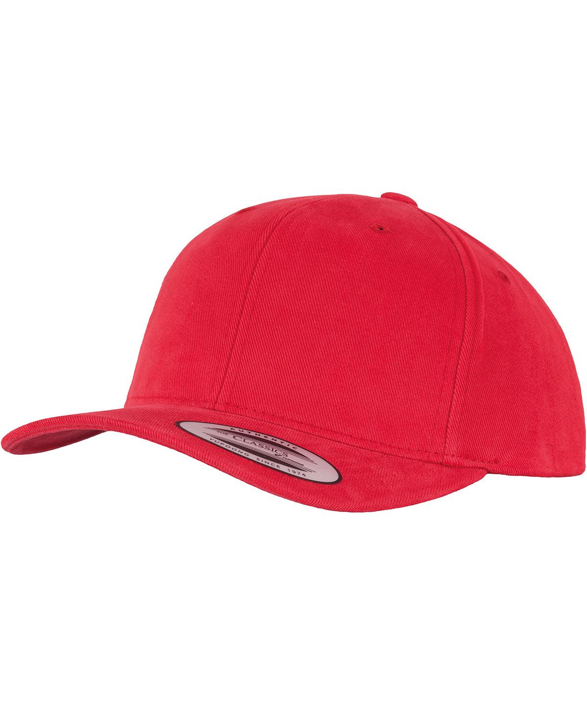 Red - Brushed cotton twill mid-profile (6363V) Caps Flexfit by Yupoong Headwear Schoolwear Centres