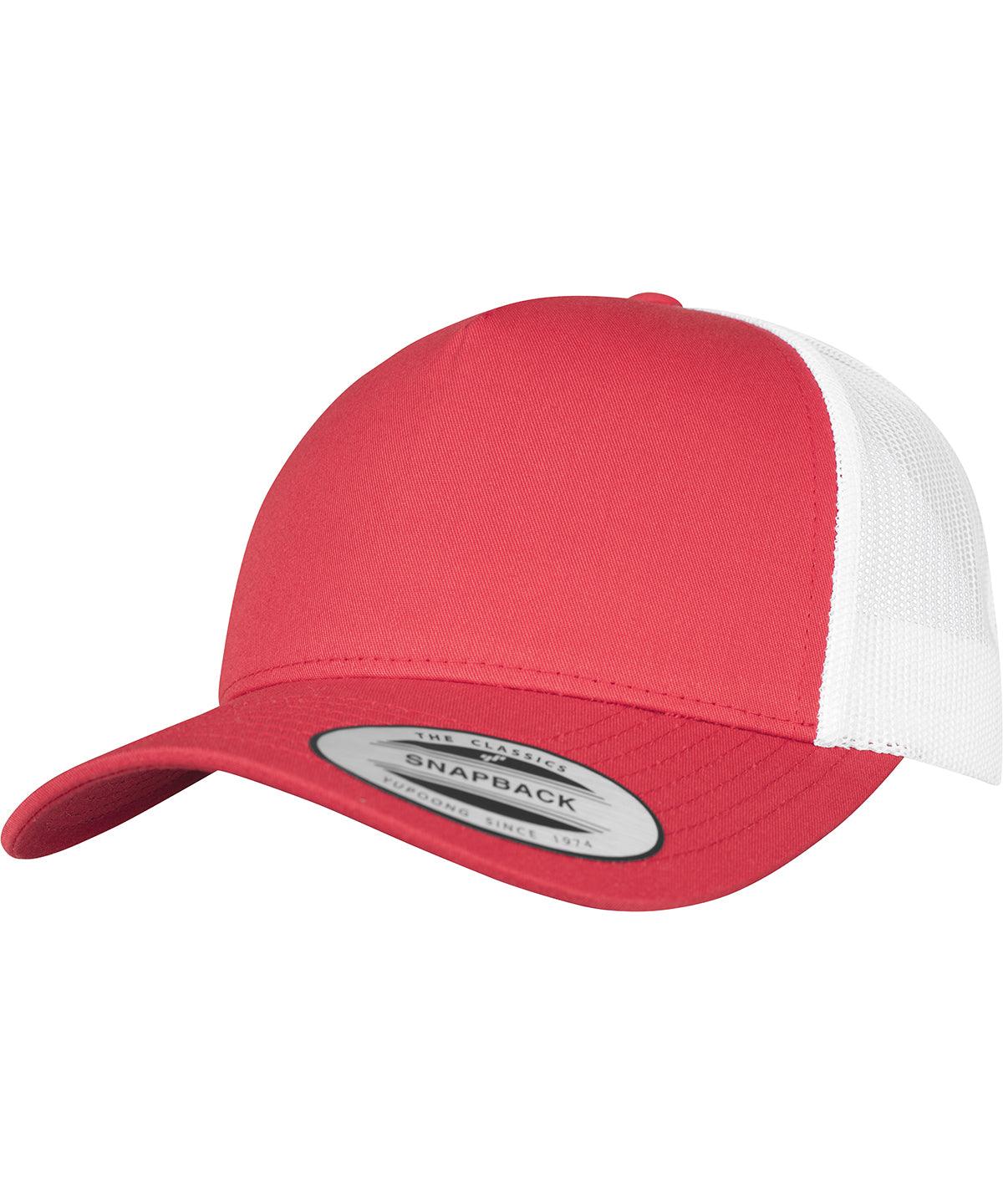 Red/White - 5-panel retro trucker 2-tone cap (6506T) Caps Flexfit by Yupoong Camo, Headwear Schoolwear Centres