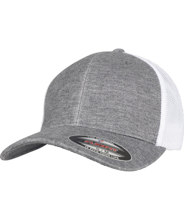 Grey/White Mesh - Retro trucker melange cap (6511M) Caps Flexfit by Yupoong Camo, Headwear, New Colours for 2023 Schoolwear Centres