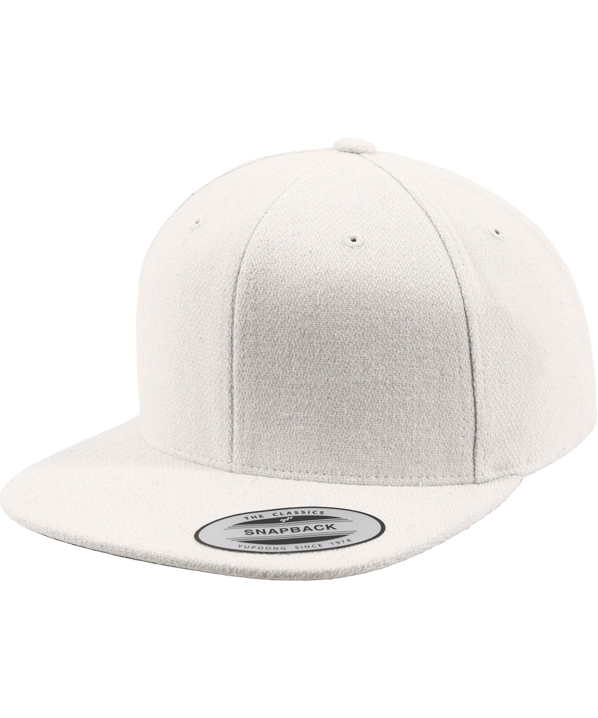 White - Melton wool snapback (6689M) Caps Flexfit by Yupoong Camo, Headwear Schoolwear Centres