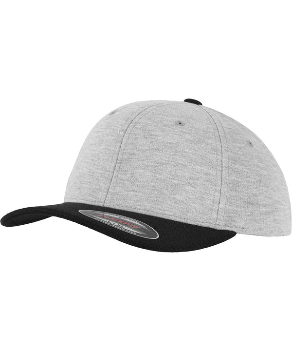 Grey/Black - Flexfit double Jersey 2-tone (6778T) Caps Flexfit by Yupoong Camo, Headwear Schoolwear Centres