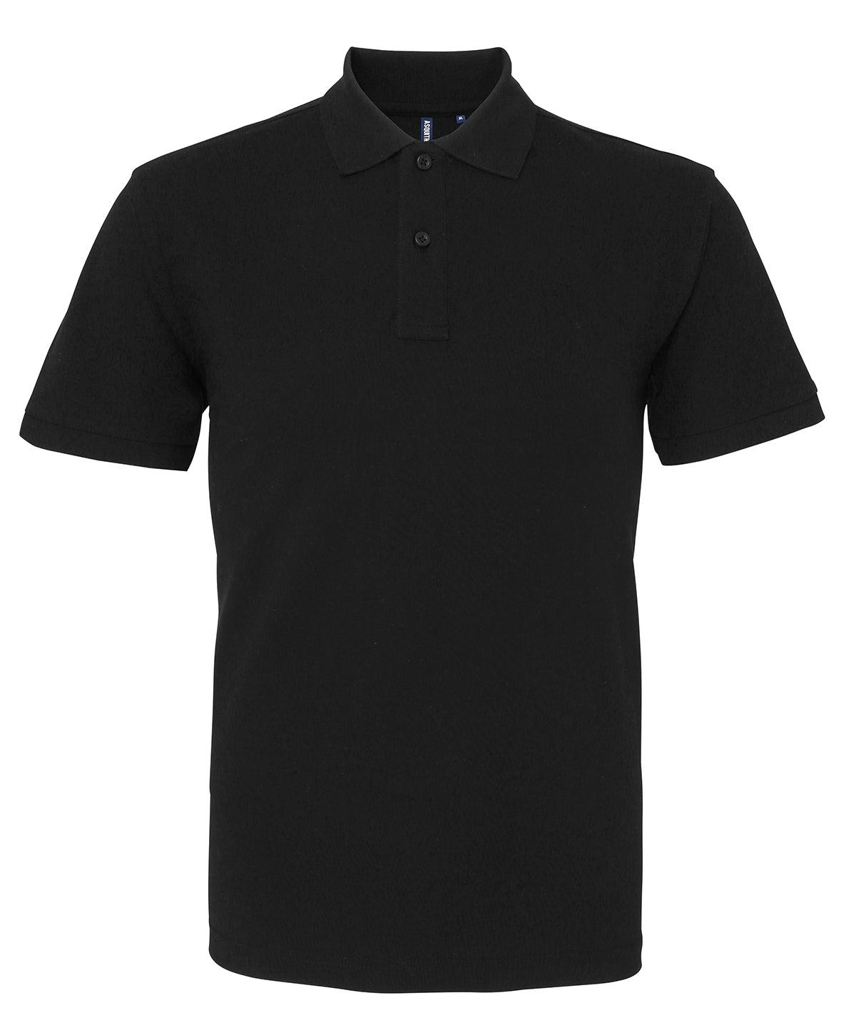 Black - Men's organic polo Polos Asquith & Fox Organic & Conscious, Plus Sizes, Polos & Casual, Rebrandable Schoolwear Centres