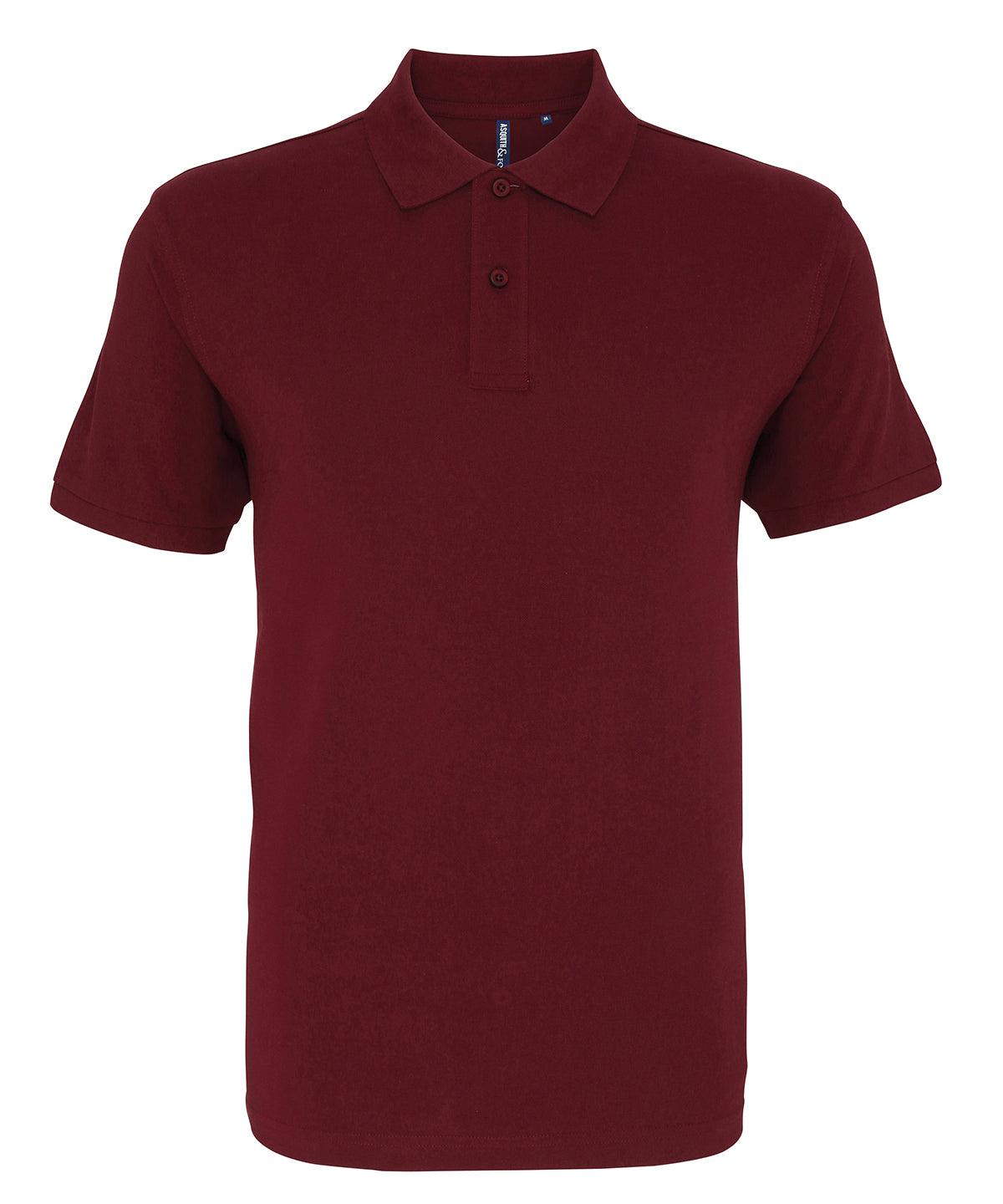 Burgundy - Men's organic polo Polos Asquith & Fox Organic & Conscious, Plus Sizes, Polos & Casual, Rebrandable Schoolwear Centres