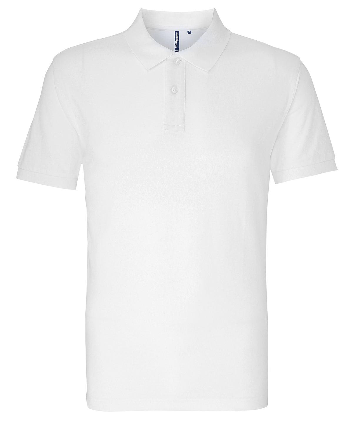 White - Men's organic polo Polos Asquith & Fox Organic & Conscious, Plus Sizes, Polos & Casual, Rebrandable Schoolwear Centres