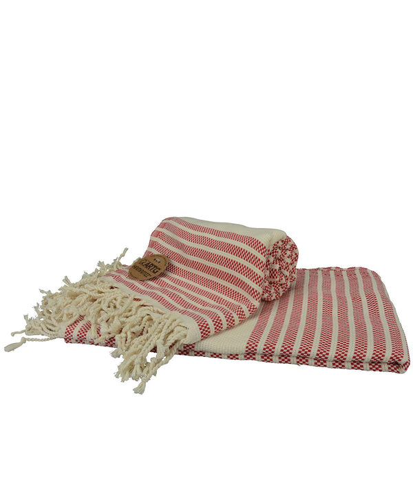 Classic Red/Cream - ARTG® Hamamzz® peshtemal towel Towels A&R Towels Directory, Festival, Homewares & Towelling, Must Haves, Summer Accessories Schoolwear Centres