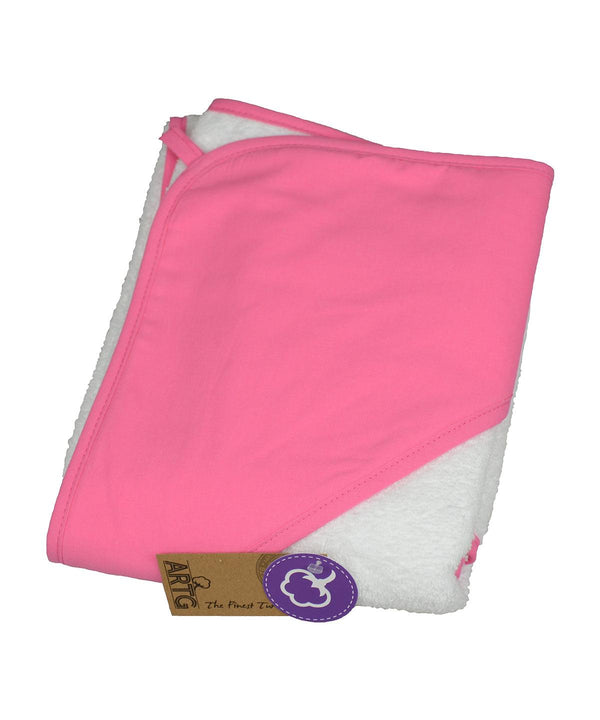 White/Pink/Pink - PRINT-Me® baby hooded towel Towels A&R Towels Homewares & Towelling, Plus Sizes, Rebrandable Schoolwear Centres