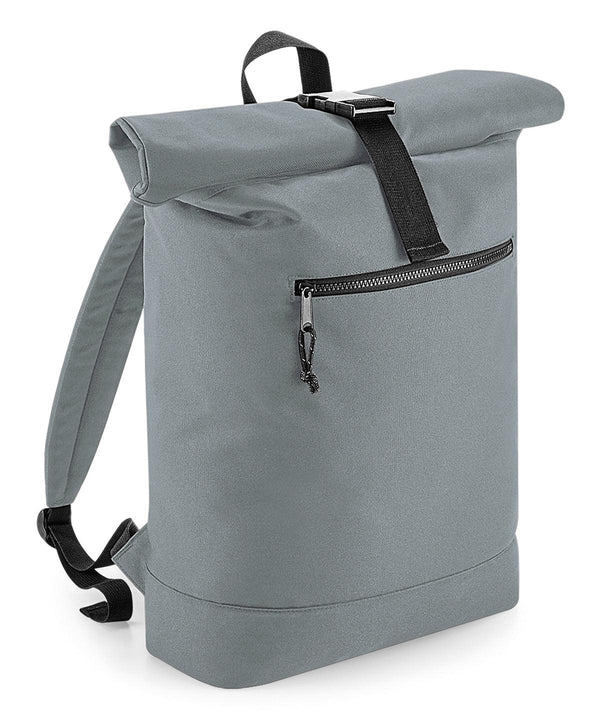 Pure Grey - Recycled rolled-top backpack Bags Bagbase Bags & Luggage, New Colours For 2022, Organic & Conscious, Rebrandable, Recycled Schoolwear Centres