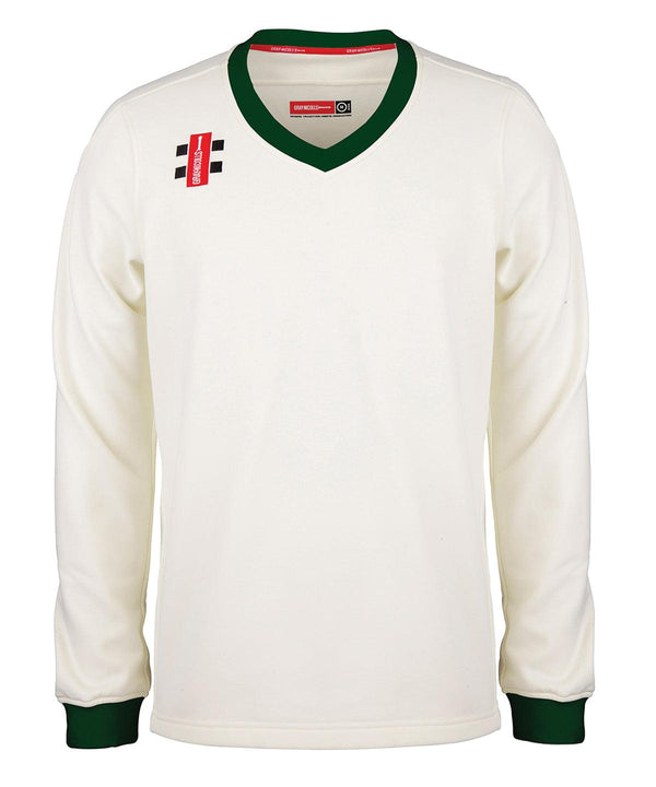 Ivory/Green - Kids pro performance sweater Sweatshirts Last Chance to Buy Activewear & Performance, Plus Sizes, Rebrandable, Sports & Leisure, Sweatshirts Schoolwear Centres