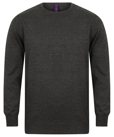 Grey Marl - Crew neck jumper Knitted Jumpers Henbury Knitwear, Must Haves, Plus Sizes Schoolwear Centres
