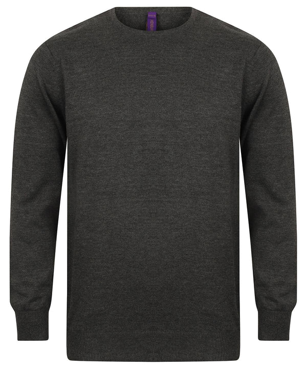 Grey Marl - Crew neck jumper Knitted Jumpers Henbury Knitwear, Must Haves, Plus Sizes Schoolwear Centres