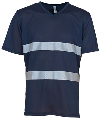 Navy - Hi-vis top cool super light v-neck t-shirt (HVJ910) T-Shirts Yoko Plus Sizes, Safetywear, Workwear Schoolwear Centres