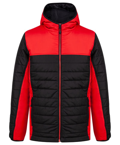 Hooded contrast padded jacket 