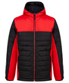 Hooded contrast padded jacket 