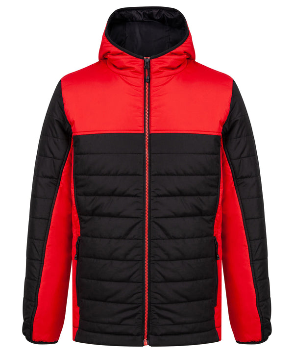 Hooded contrast padded jacket 