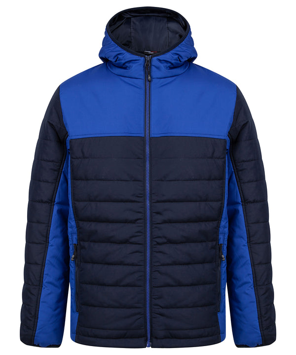 Hooded contrast padded jacket 