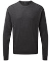 Crew neck cotton-rich knitted sweater