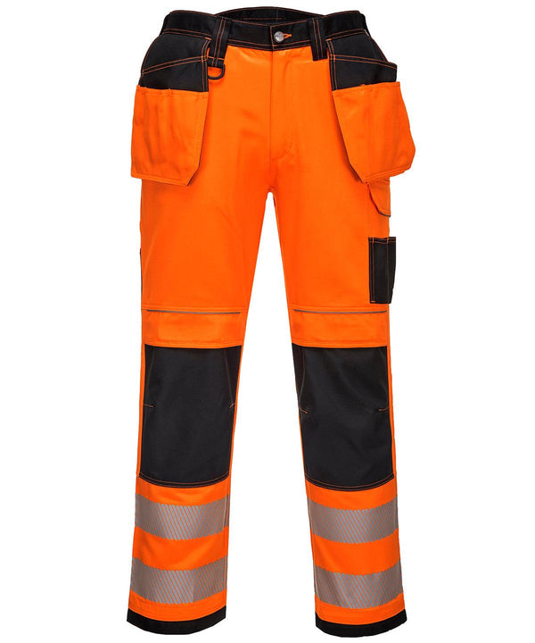 Orange/Black - PW3 Hi-vis holster work trousers (T501) regular fit Trousers Portwest Plus Sizes, Safety Essentials, Safetywear, Trousers & Shorts, UPF Protection, Workwear Schoolwear Centres