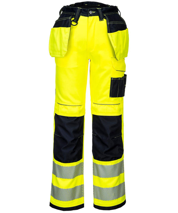 Yellow/Black - PW3 Hi-vis holster work trousers (T501) regular fit Trousers Portwest Plus Sizes, Safety Essentials, Safetywear, Trousers & Shorts, UPF Protection, Workwear Schoolwear Centres
