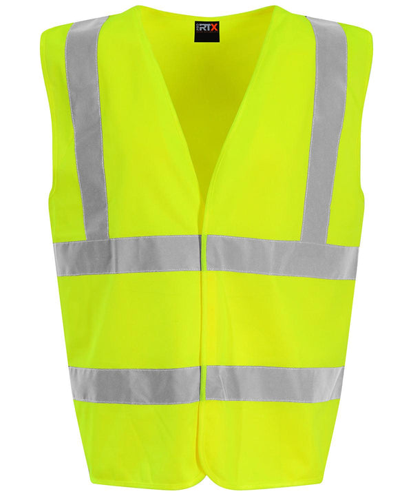HV Yellow*† - Waistcoat Safety Vests ProRTX High Visibility Must Haves, Personal Protection, Plus Sizes, Safetywear, Workwear Schoolwear Centres