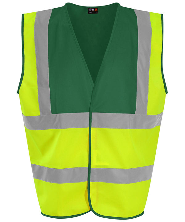 HV Yellow/Paramedic Green - Waistcoat Safety Vests ProRTX High Visibility Must Haves, Personal Protection, Plus Sizes, Safetywear, Workwear Schoolwear Centres