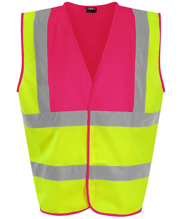 HV Yellow/Pink - Waistcoat Safety Vests ProRTX High Visibility Must Haves, Personal Protection, Plus Sizes, Safetywear, Workwear Schoolwear Centres