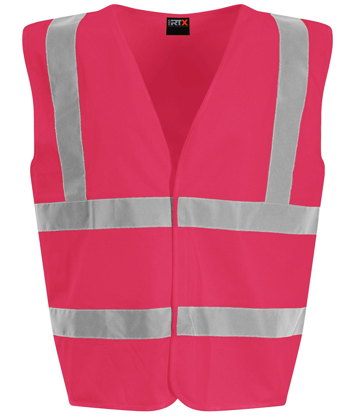 Pink - Kids waistcoat Safety Vests ProRTX High Visibility Plus Sizes, Safetywear, Workwear Schoolwear Centres