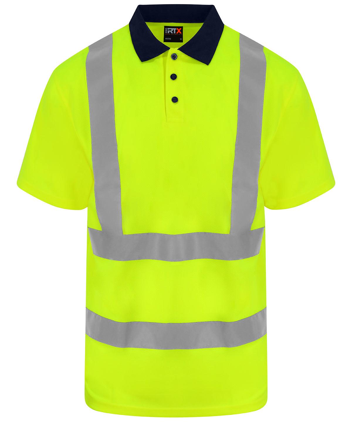 HV Yellow/Navy - High visibility polo Polos ProRTX High Visibility Must Haves, Plus Sizes, Polos & Casual, Rebrandable, Safetywear, Workwear Schoolwear Centres