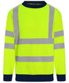 HV Yellow/Navy - High visibility sweatshirt Sweatshirts ProRTX High Visibility Plus Sizes, Rebrandable, Safetywear, Sweatshirts, Workwear Schoolwear Centres