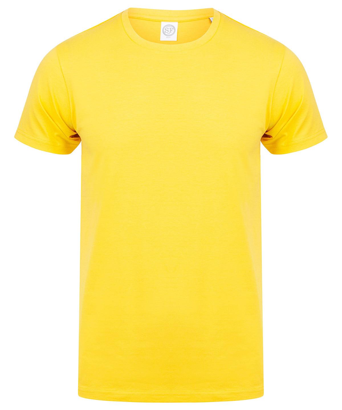 Yellow - Men's feel good stretch t-shirt T-Shirts SF Must Haves, Raladeal - Recently Added, Rebrandable, T-Shirts & Vests Schoolwear Centres