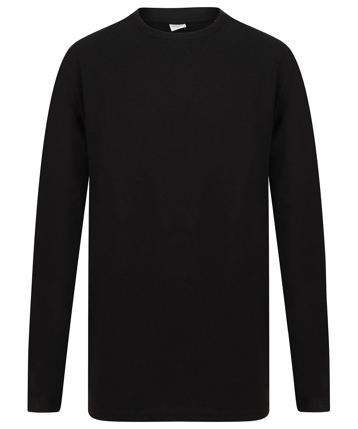 Black - Long-sleeved longline T T-Shirts SF Oversized, Plus Sizes, T-Shirts & Vests Schoolwear Centres