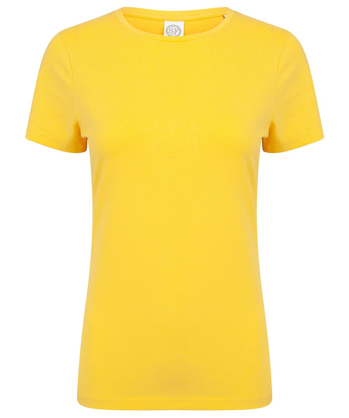 Yellow - Feel good women's stretch t-shirt T-Shirts SF Must Haves, Raladeal - Recently Added, Rebrandable, T-Shirts & Vests, Women's Fashion Schoolwear Centres