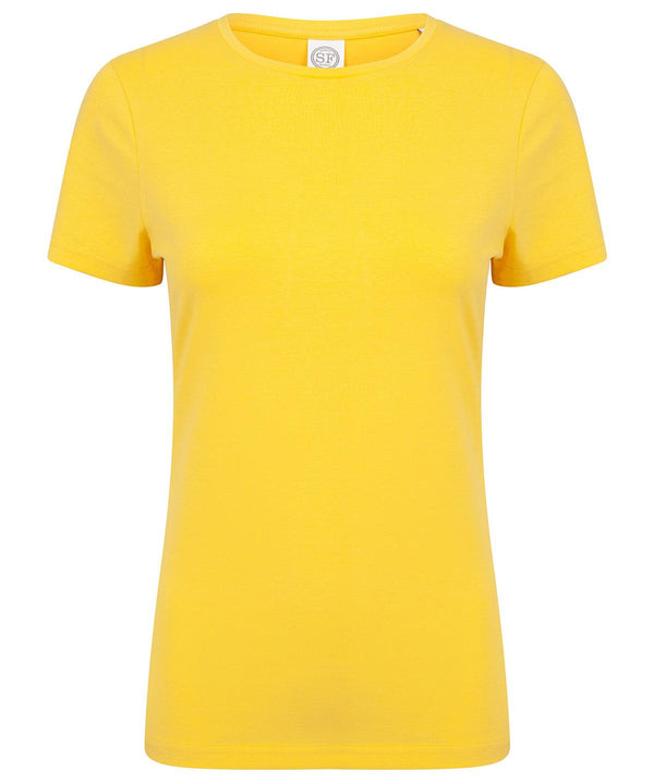 Yellow - Feel good women's stretch t-shirt T-Shirts SF Must Haves, Raladeal - Recently Added, Rebrandable, T-Shirts & Vests, Women's Fashion Schoolwear Centres