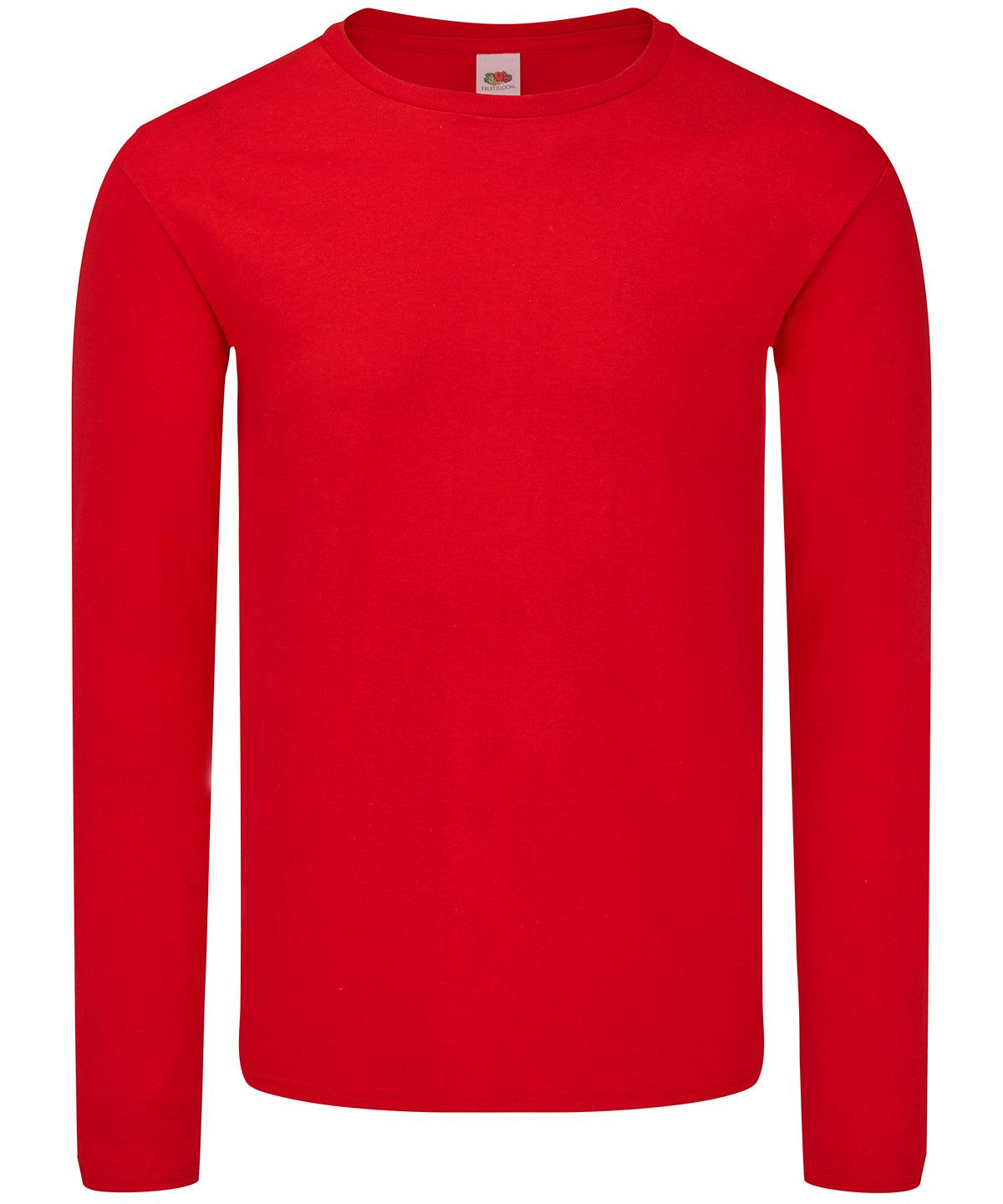 Red - Iconic 150 classic long sleeve T T-Shirts Fruit of the Loom Holiday Season, Plus Sizes, T-Shirts & Vests Schoolwear Centres