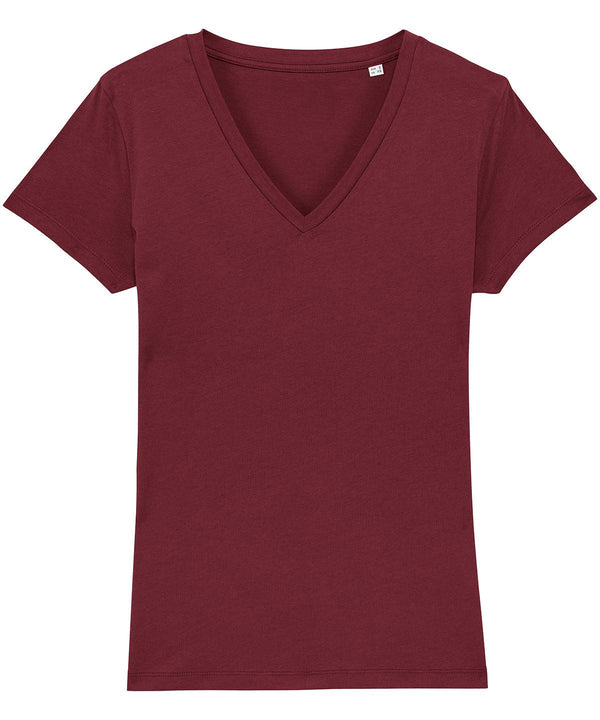 Burgundy - Women's Stella Evoker v-neck t-shirt (STTW023) T-Shirts Stanley/Stella Exclusives, Must Haves, Organic & Conscious, Raladeal - Stanley Stella, T-Shirts & Vests, Women's Fashion Schoolwear Centres