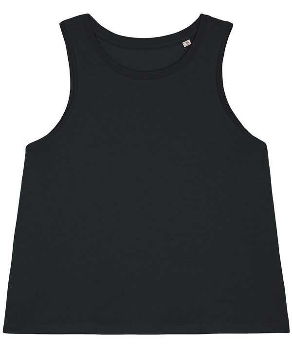 Black - Women's Stella Dancer crop tank top (STTW038) Vests Stanley/Stella Exclusives, New Colours for 2023, Organic & Conscious, Plus Sizes, Rebrandable, Stanley/ Stella, T-Shirts & Vests Schoolwear Centres